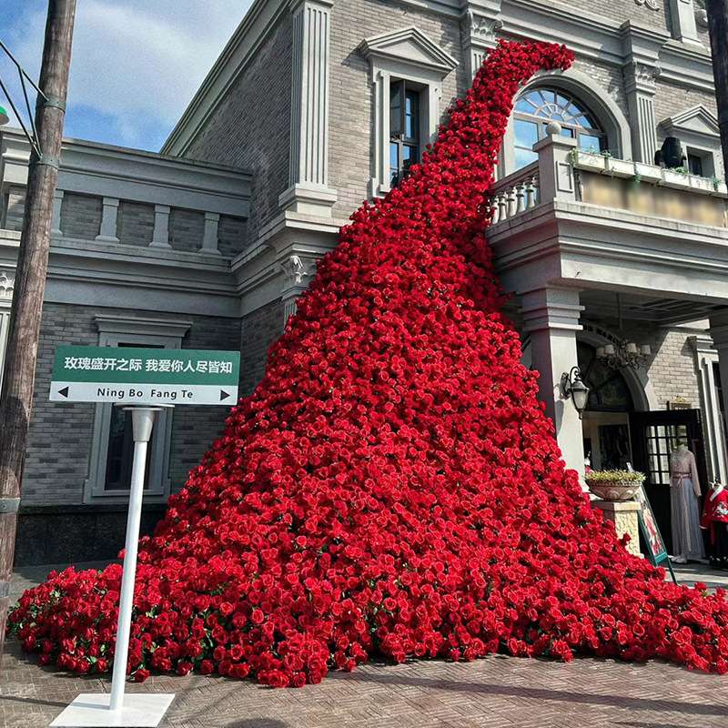 仿真玫瑰花单支绒布玫瑰婚庆家居装饰仿真花情人节花束花墙插花假花