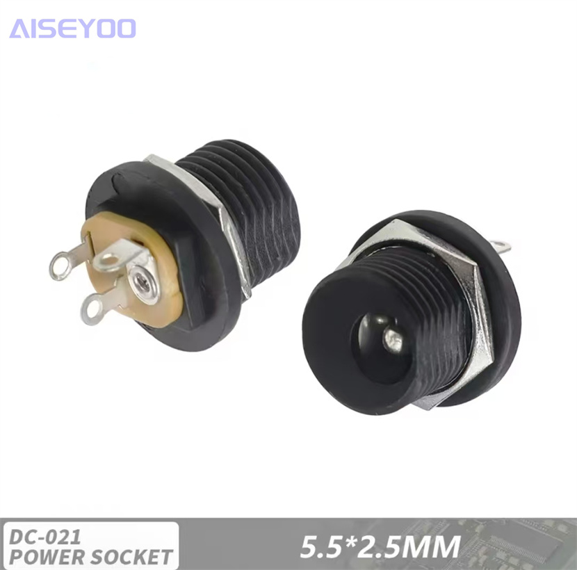 DC power socket with waterproof DC-021 3-pin soldering wire with nut 5.5X2.2/2.5mm socket pic 7