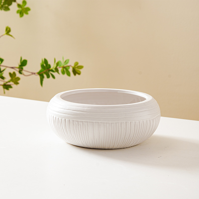 陶瓷金色花盆花瓶白色黑色水培仿真花花盆餐桌庭院花器花盆