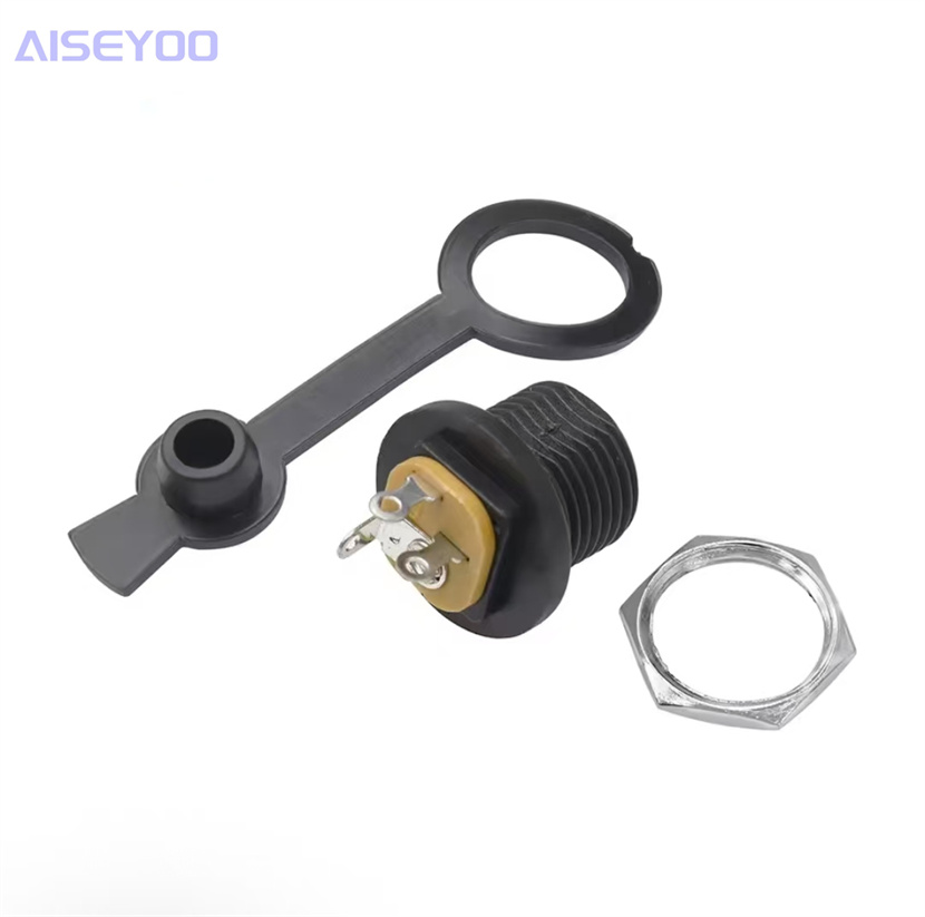 DC power socket with waterproof DC-021 3-pin soldering wire with nut 5.5X2.2/2.5mm socket Specification image