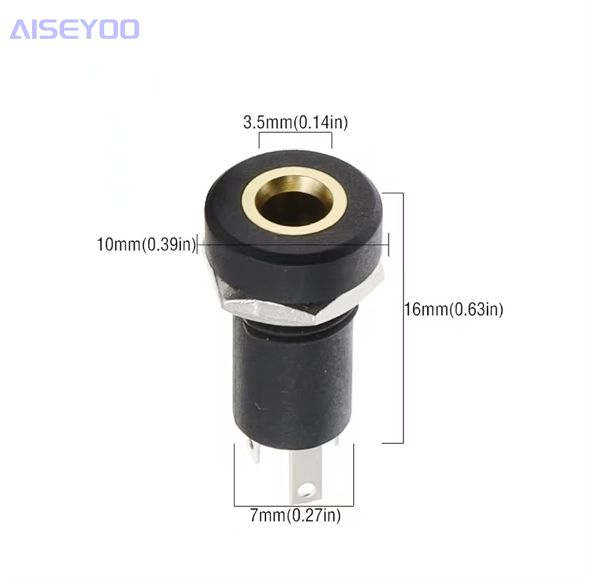 3.5mm headphone jack PJ-392A stereo vocal cord with threaded nuts and gold-plated ports, 3-section and 4-section audio sockets Application Scenario