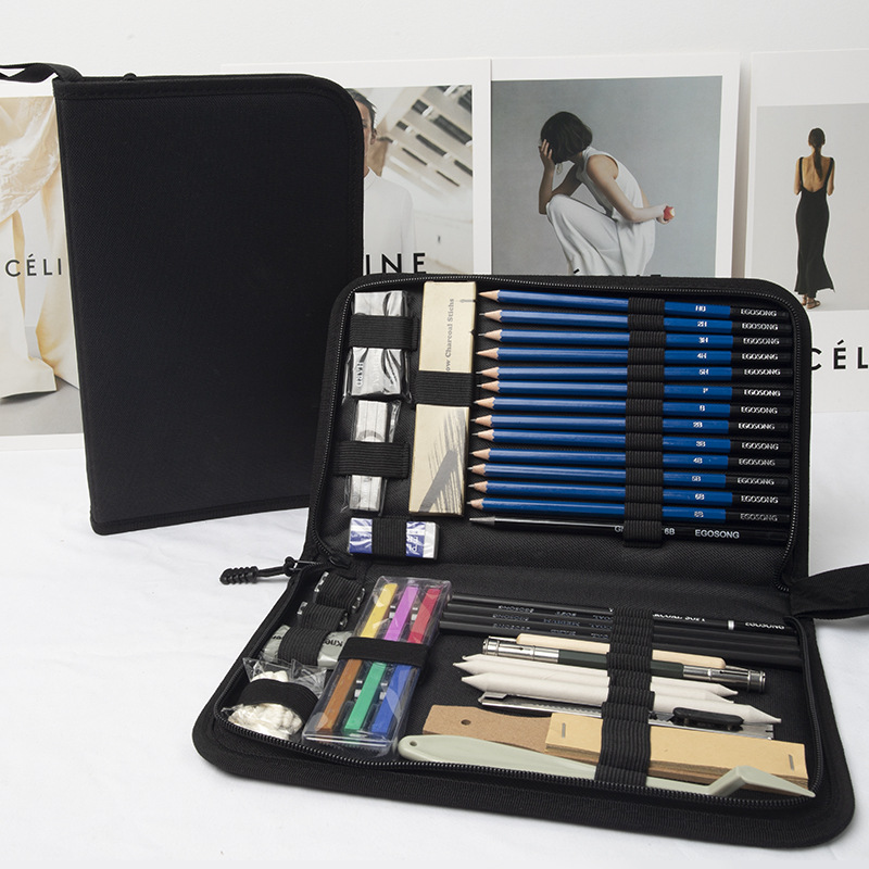 Customized sketch set, hand-held pen case, large-capacity drawing tool storage bag, simple and creative stationery box pic 7