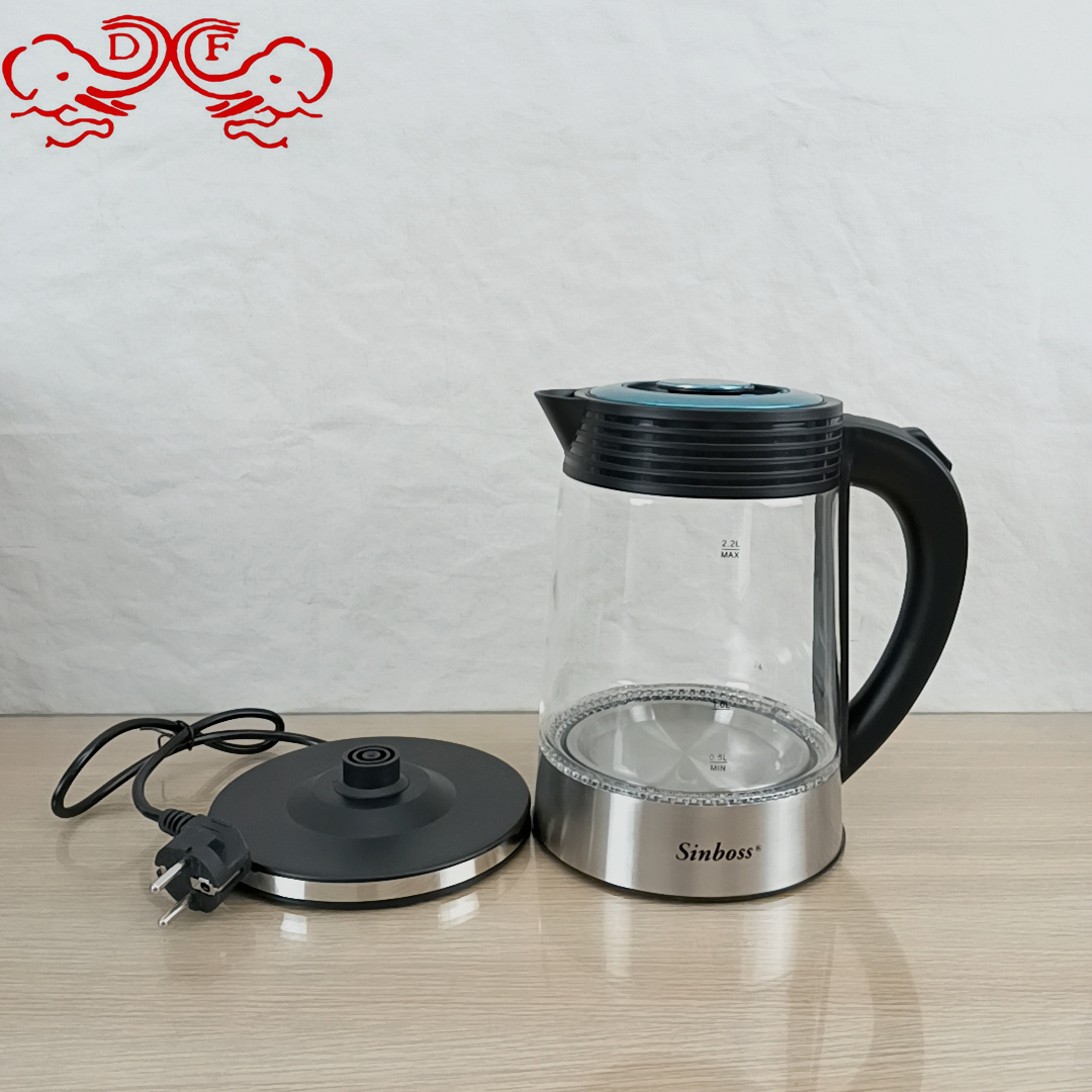 DF99379 High borosilicate glass hot water kettle, large capacity 2.2L glass water kettle, automatic power-off electric water kettle, DF TRADINGHOUSE Application Scenario
