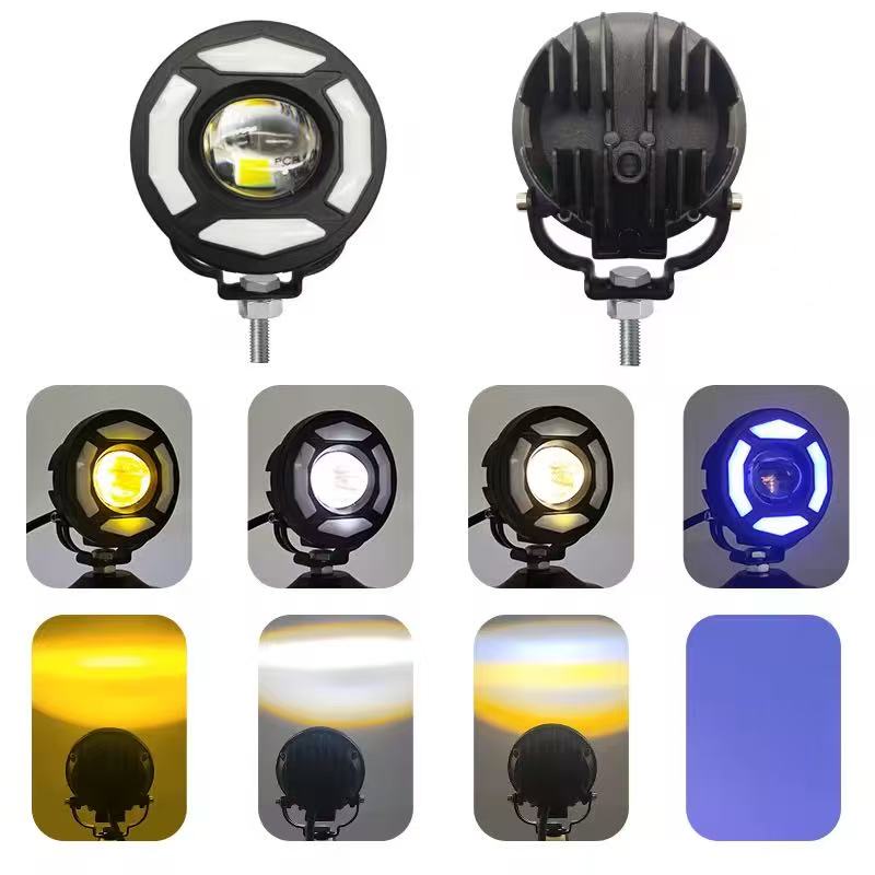 Motorcycle LED lights, spotlights, lenses, spotlights, headlights, 30W yellow and white lights, and colorful lights - bestsellers in Southeast Asia details Picture