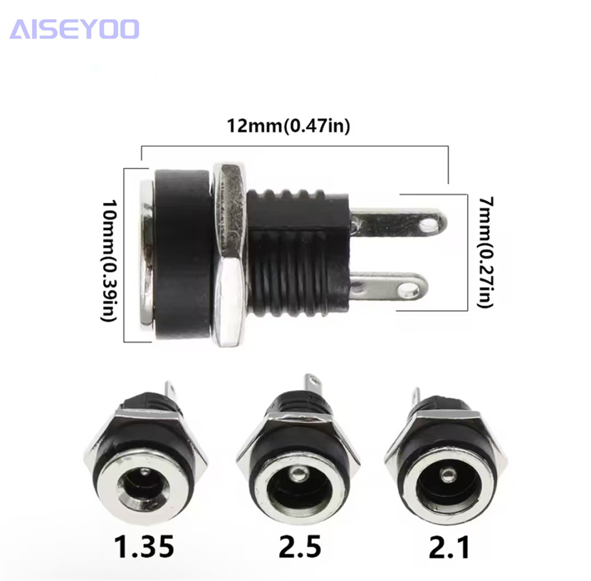 Black DC022B power socket 5.5*2.1 5.5*2.5 pin two-pin DC female socket with dust cover Application Scenario