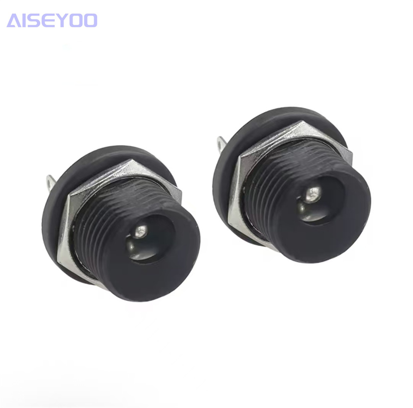 DC power socket with waterproof DC-021 3-pin soldering wire with nut 5.5X2.2/2.5mm socket details Picture