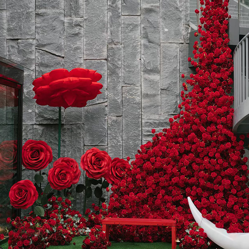 仿真花仿真玫瑰假花婚庆花商场家居装饰花墙插花装饰批发