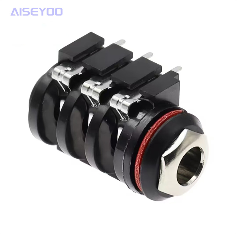 6.35mm internal screw stereo socket, dual-channel microphone, audio female socket, 6.5 three-core short pin details Picture