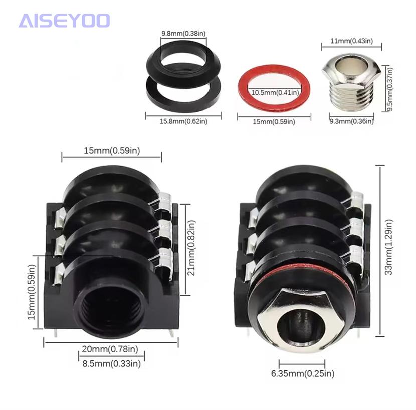 6.35mm internal screw stereo socket, dual-channel microphone, audio female socket, 6.5 three-core short pin Application Scenario