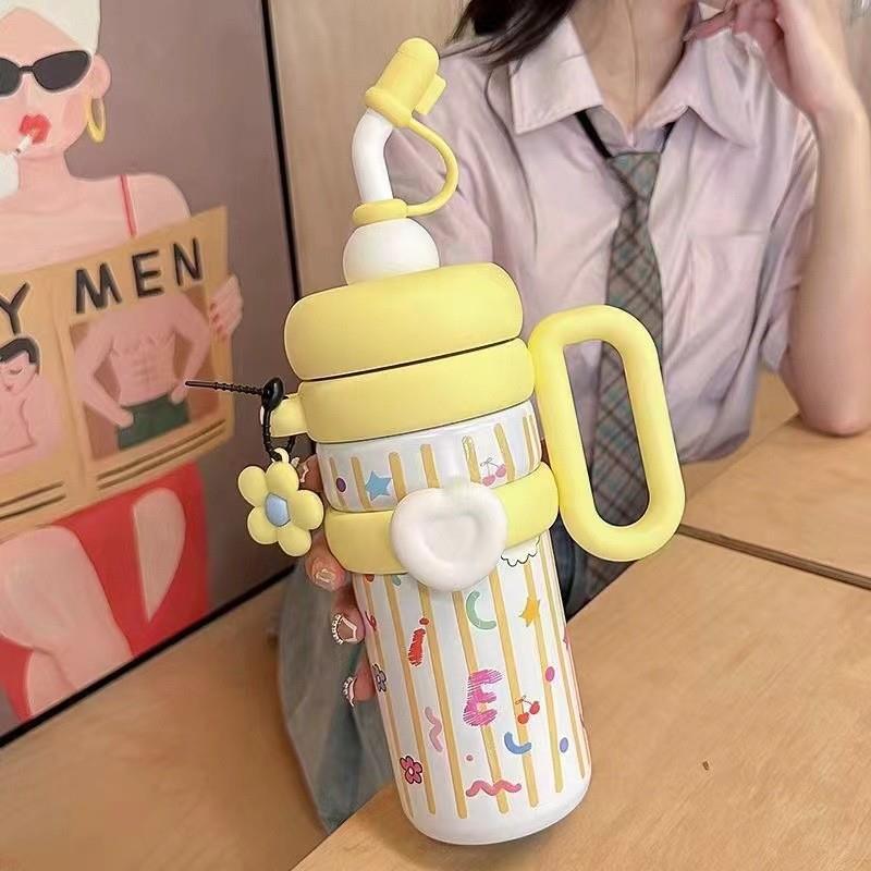 The 2025 New Model Of High Appearance Level Office Water Cup For Women, Large-Capacity Children's Straw Cup, And Stainless Steel Ice King Cup Application Scenario