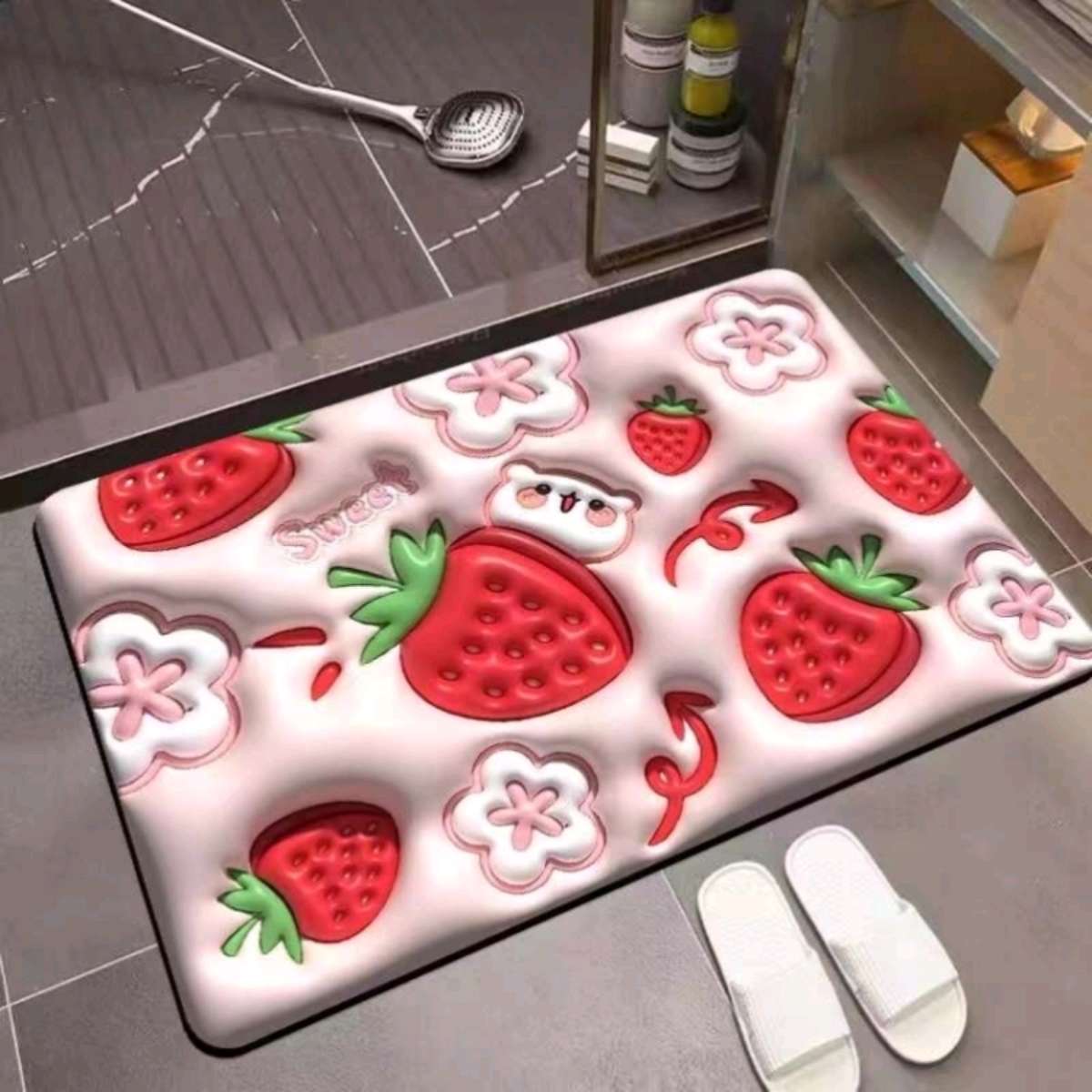 45*70 cute cartoon diatom mud kitchen absorbent mat, bathroom and toilet mat, floor mat, toilet door mat, anti-slip mat