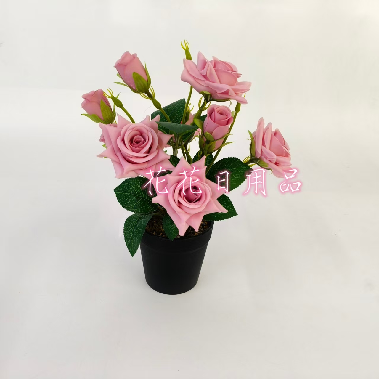 Artificial flower bonsai, plastic pot corners, rose decorative ornaments Item Picture