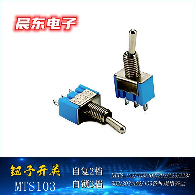Swing arm switch MS-102 MS-103 3-pin 2-position blue toggle switch toggle power switch 6A125V
