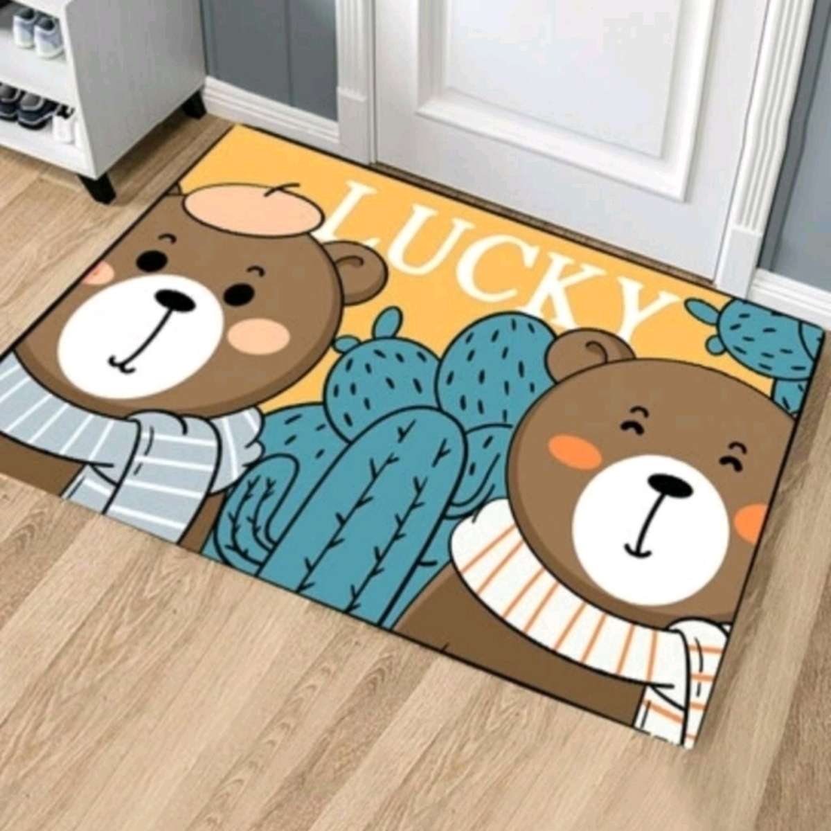 50*80 cartoon entrance door floor mat, anti-slip foot mat for the door, household dust-proof carpet for rubbing against soil, and customizable silk ring door mat