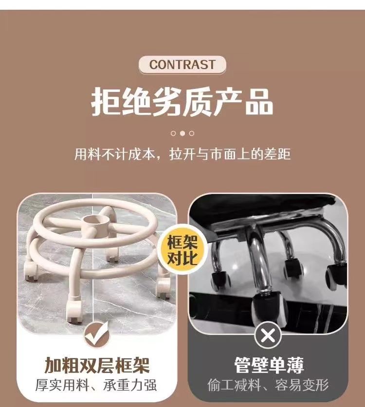 【高回弹坐垫】亚克力新款静音轮小凳子儿童防滑学步可移动带轮凳详情6
