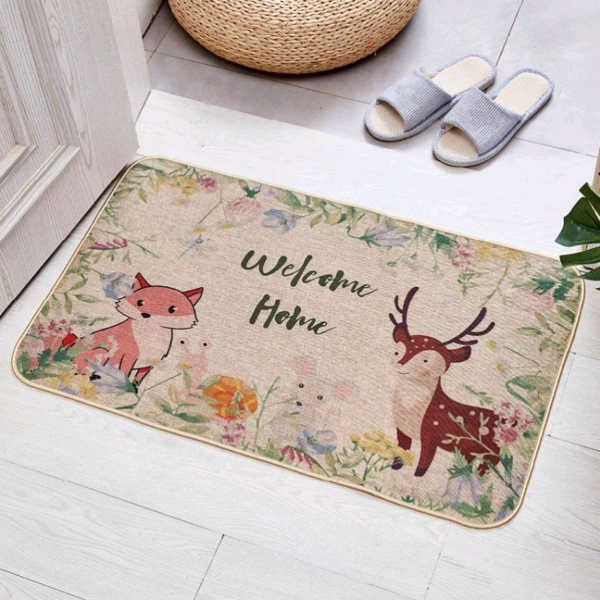 40*60 linen floor mat, rubber anti-slip, kitchen entrance door, household bathroom, bedroom, bathroom, water-absorbing and oil-absorbing, foot stepping blanket Item Picture