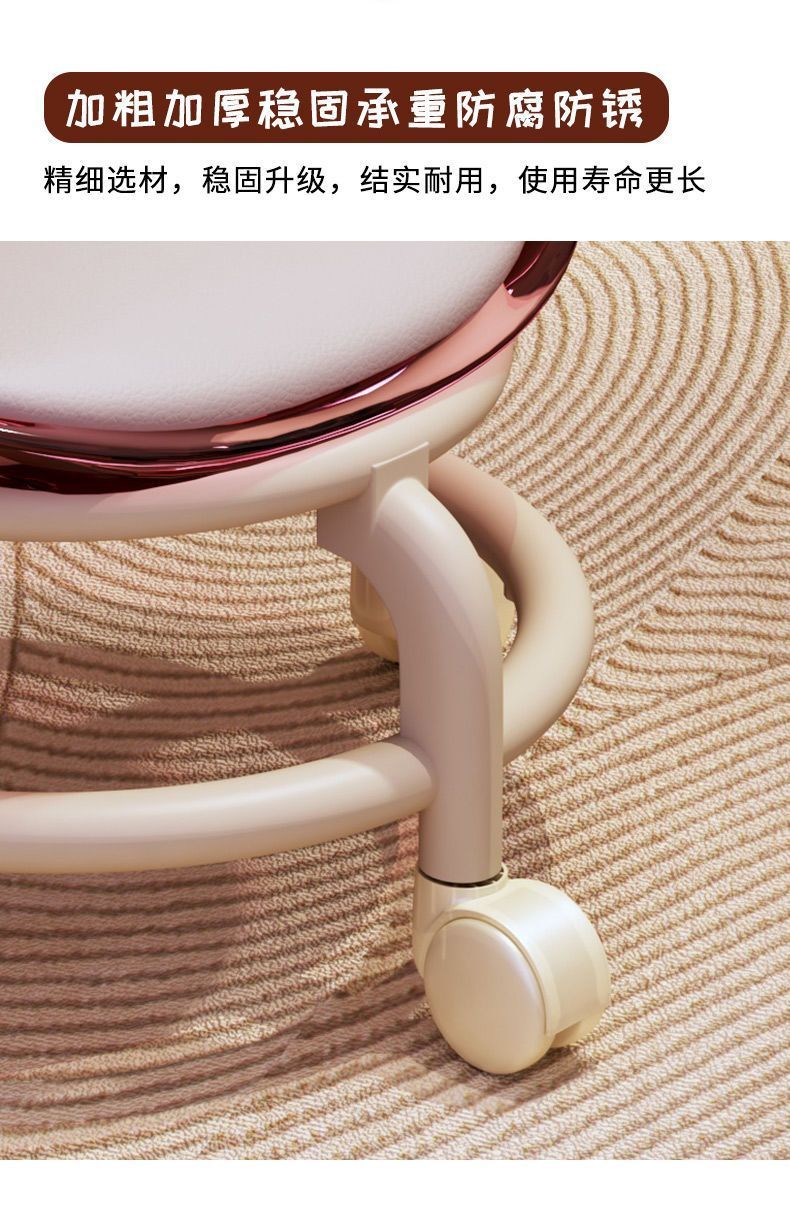 【高回弹坐垫】亚克力新款静音轮小凳子儿童防滑学步可移动带轮凳详情18