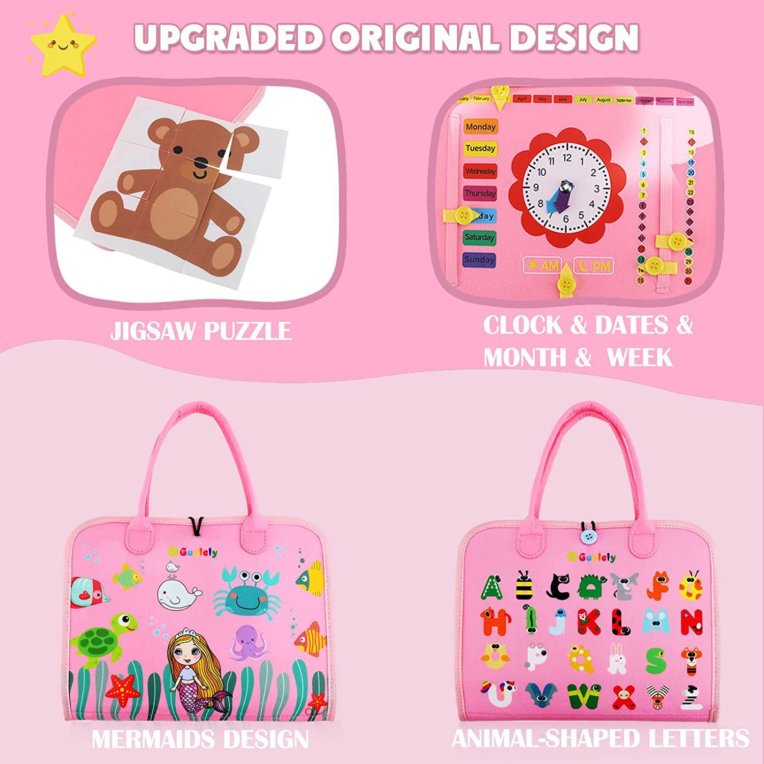 跨境新款毛毡学习板 幼儿穿衣早教板儿童早教玩具蒙特梭利忙碌板儿童玩具科学小制作科学小制作动漫卡片儿童玩具益智玩具手写板详情图12