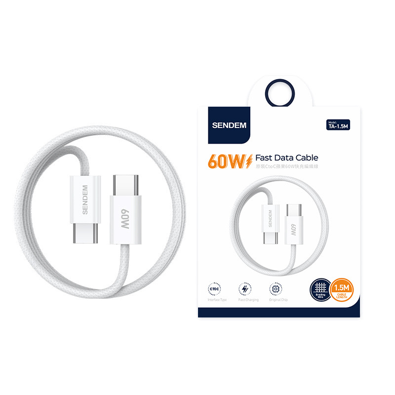 60W 15.16 braided data cable, mobile phone iad, laptop dual C-C fast charging details Picture