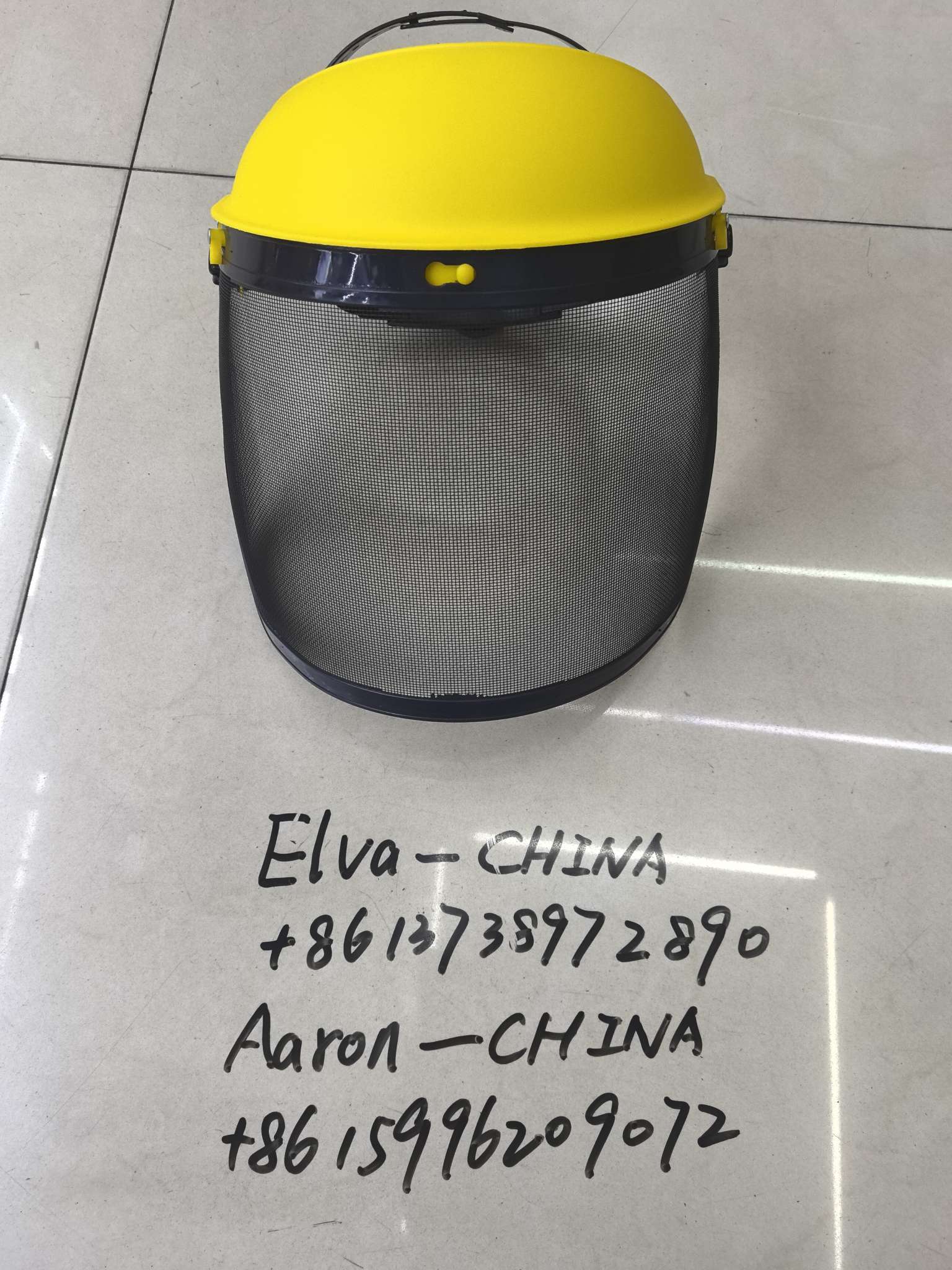 头戴式钢丝网面罩园林修剪护具割草帽防飞溅面屏安全防护面罩