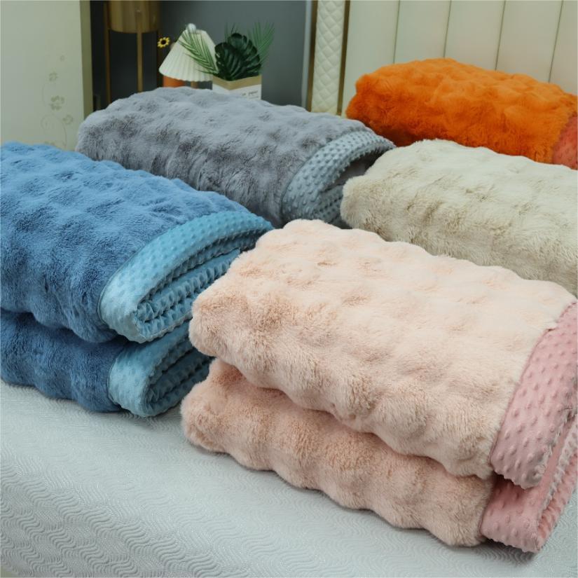 Rabbit fur Doudou quilt, rabbit fur high-end style Doudou quilt, nap quilt, light luxury blanket quilt, thickened winter comfortable and warm cotton quilt, winter quilt, all-season quilt pic 1