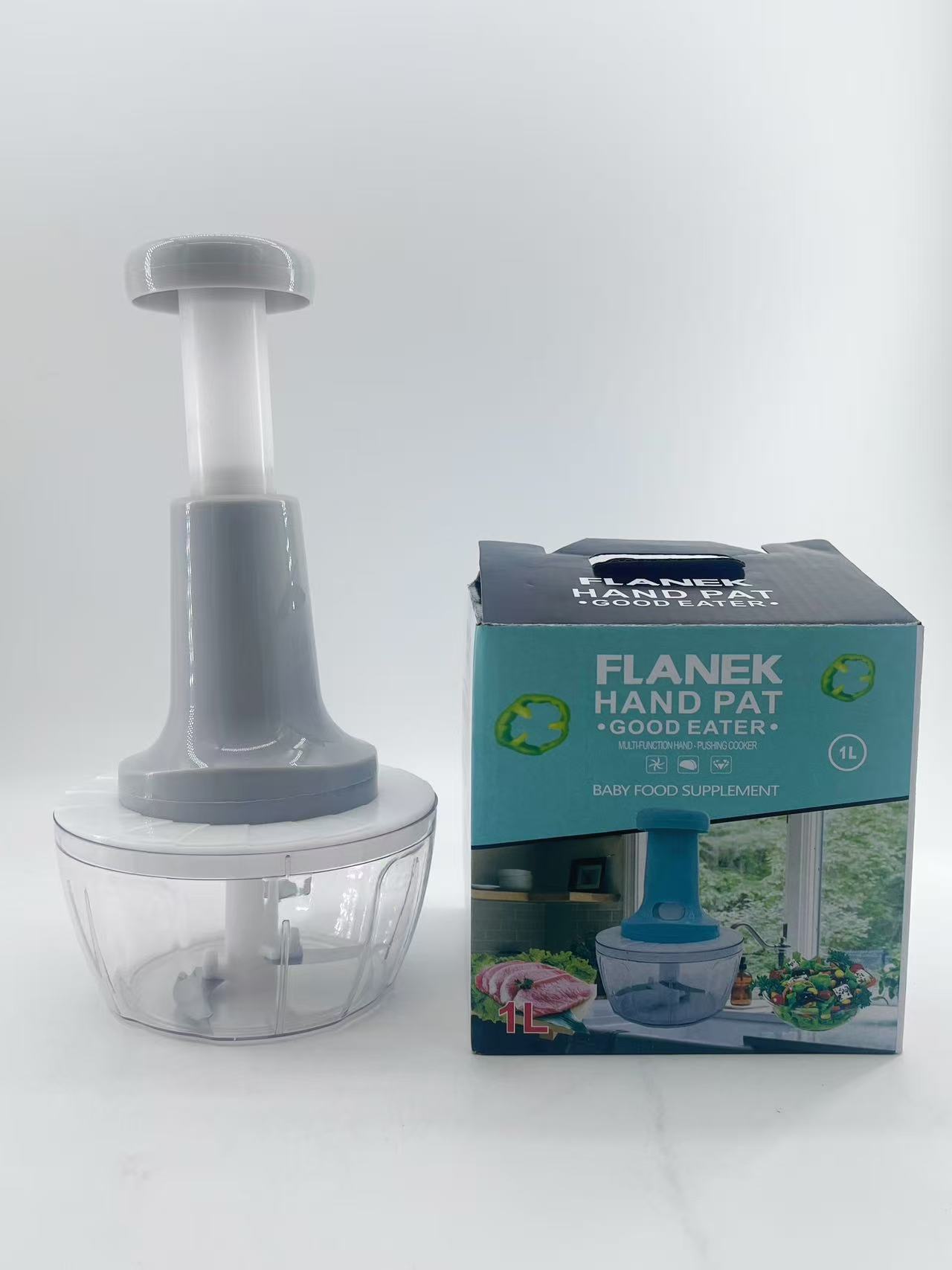 Manual press meat grinder, household vegetable and meat grinder, salad processor, dumpling filling, chili grinder undefined