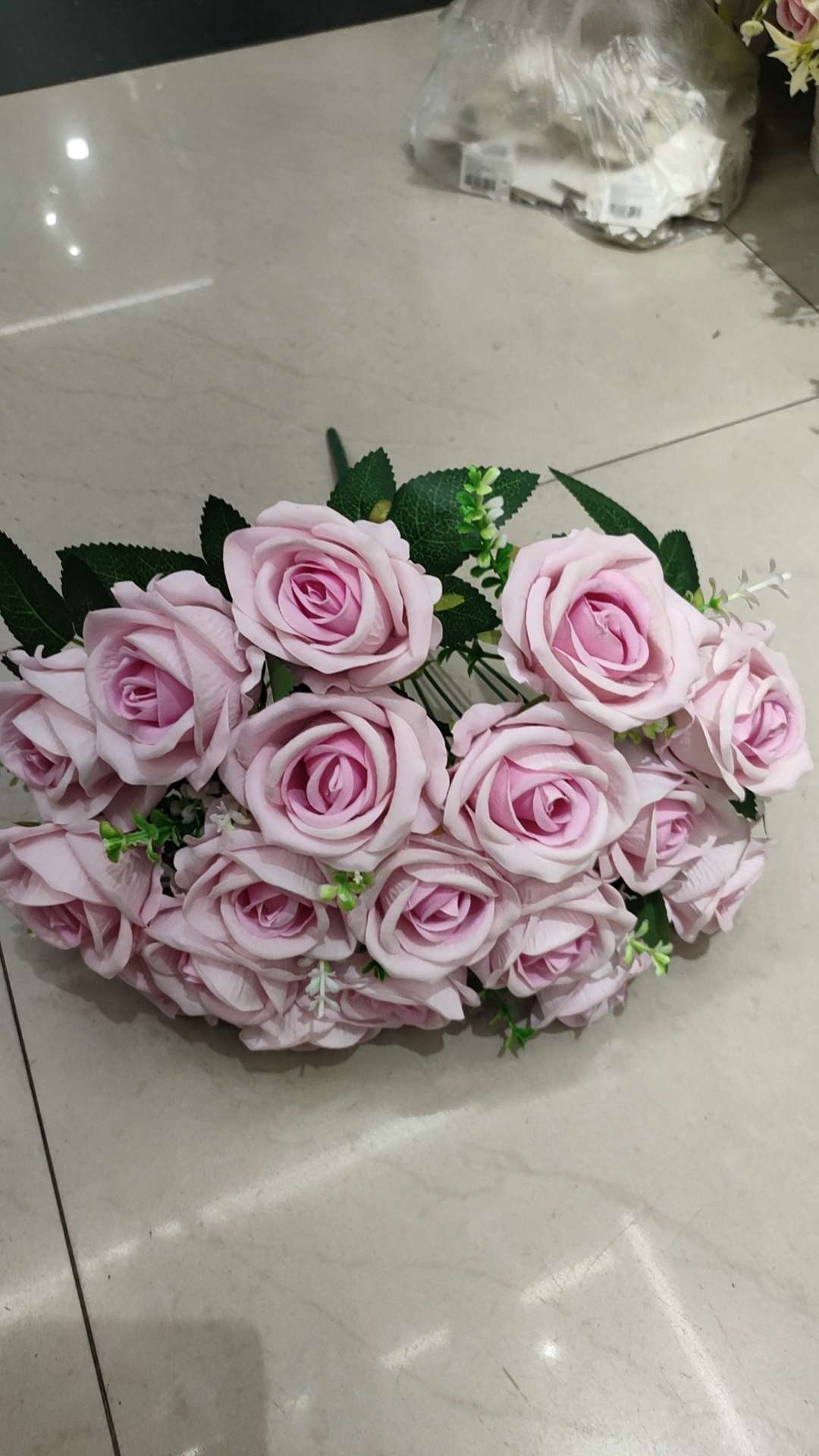 厂家直销仿真花假花把束绒布玫瑰