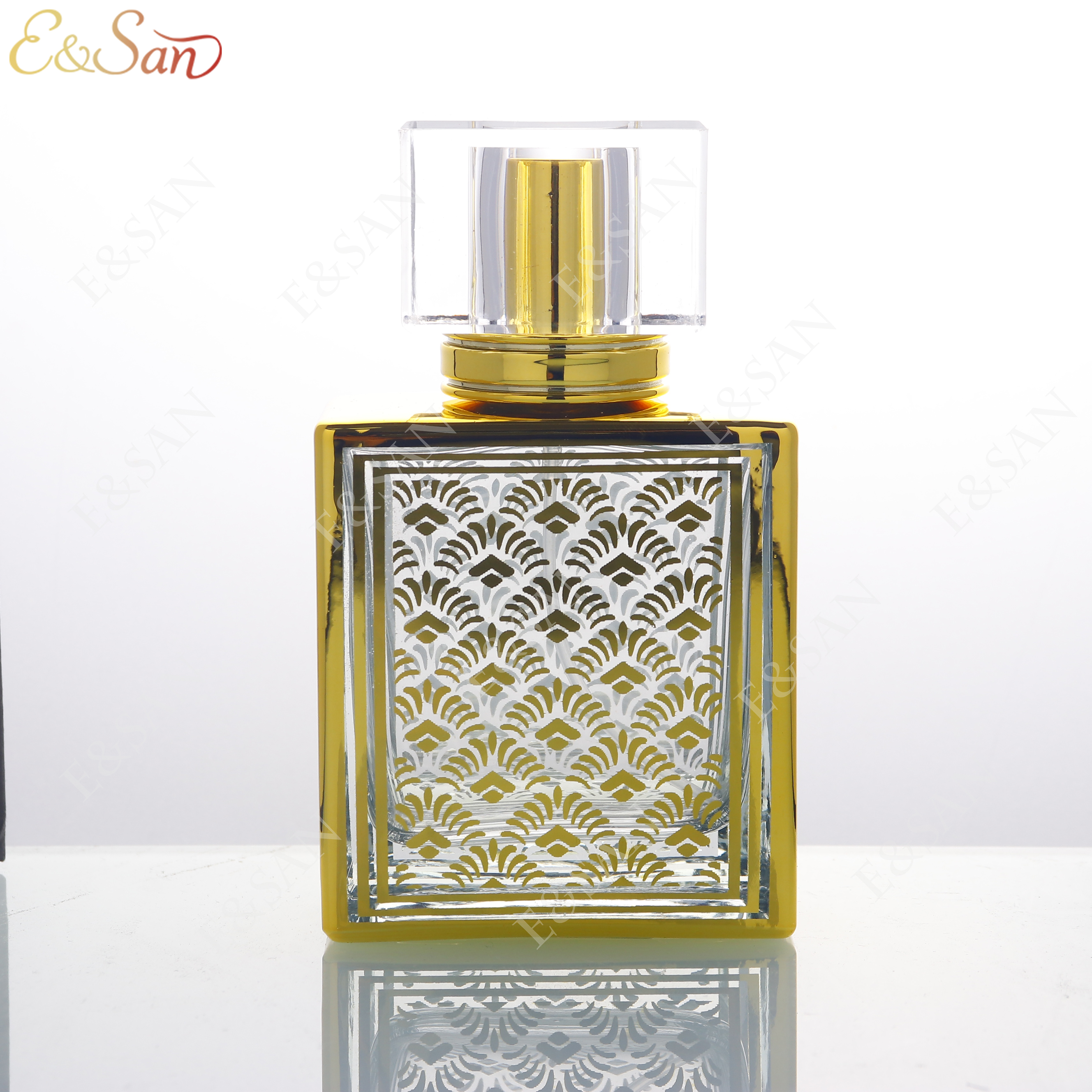 PT472VD-50ML UV雕刻瓶现货，玻璃瓶香水盖玻璃瓶香水盖带塞玻璃瓶玻璃杯杯子diy塑料许愿空瓶