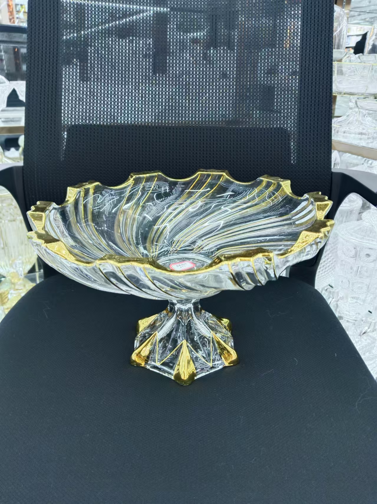 Kuaidu Creative Front Desk Club, Exquisite Hotel, glass fruit plate, candy plate, home high-footed Professional