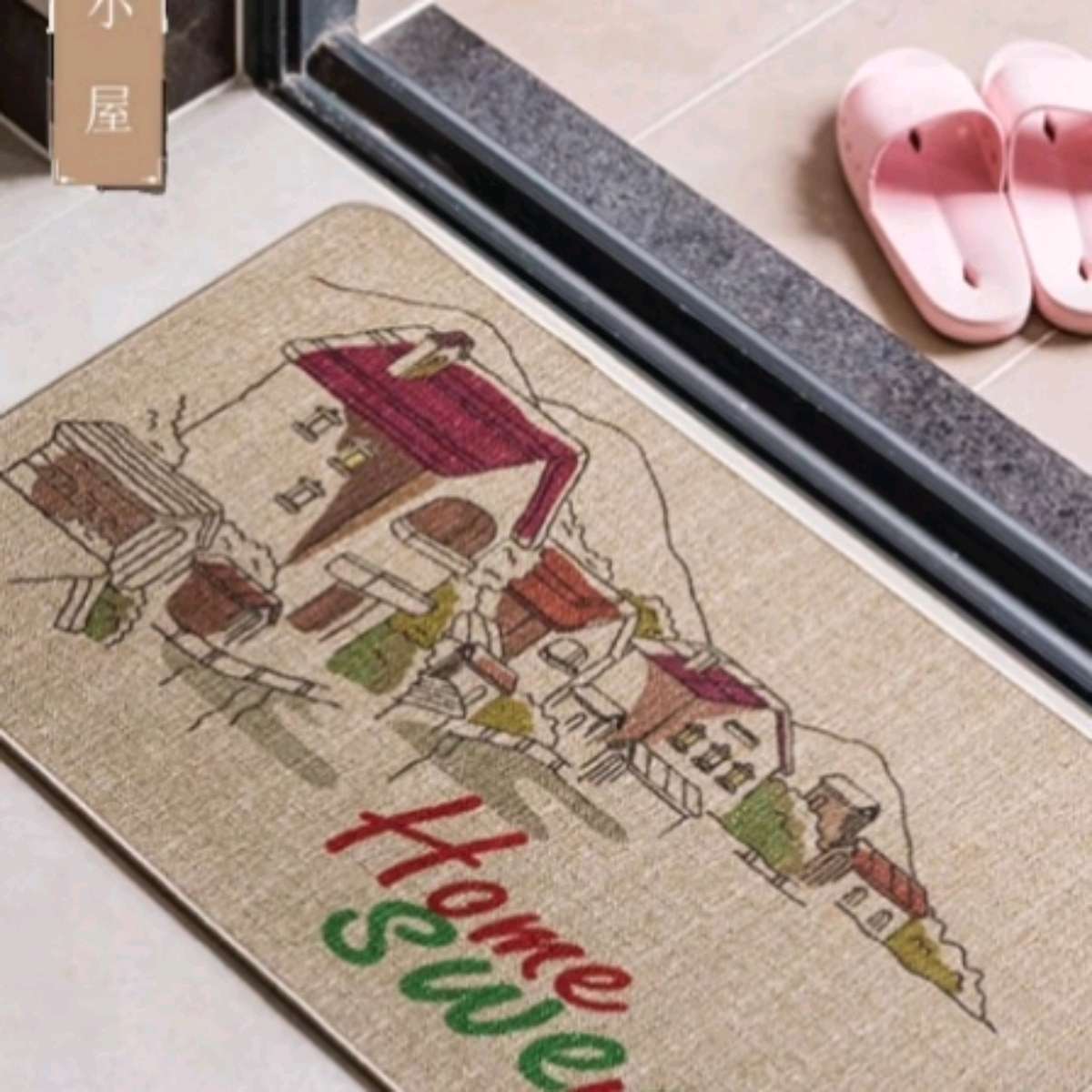 40*60 linen floor mat, rubber anti-slip, kitchen entrance door, household bathroom, bedroom, bathroom, water-absorbing and oil-absorbing, foot stepping blanket details Picture