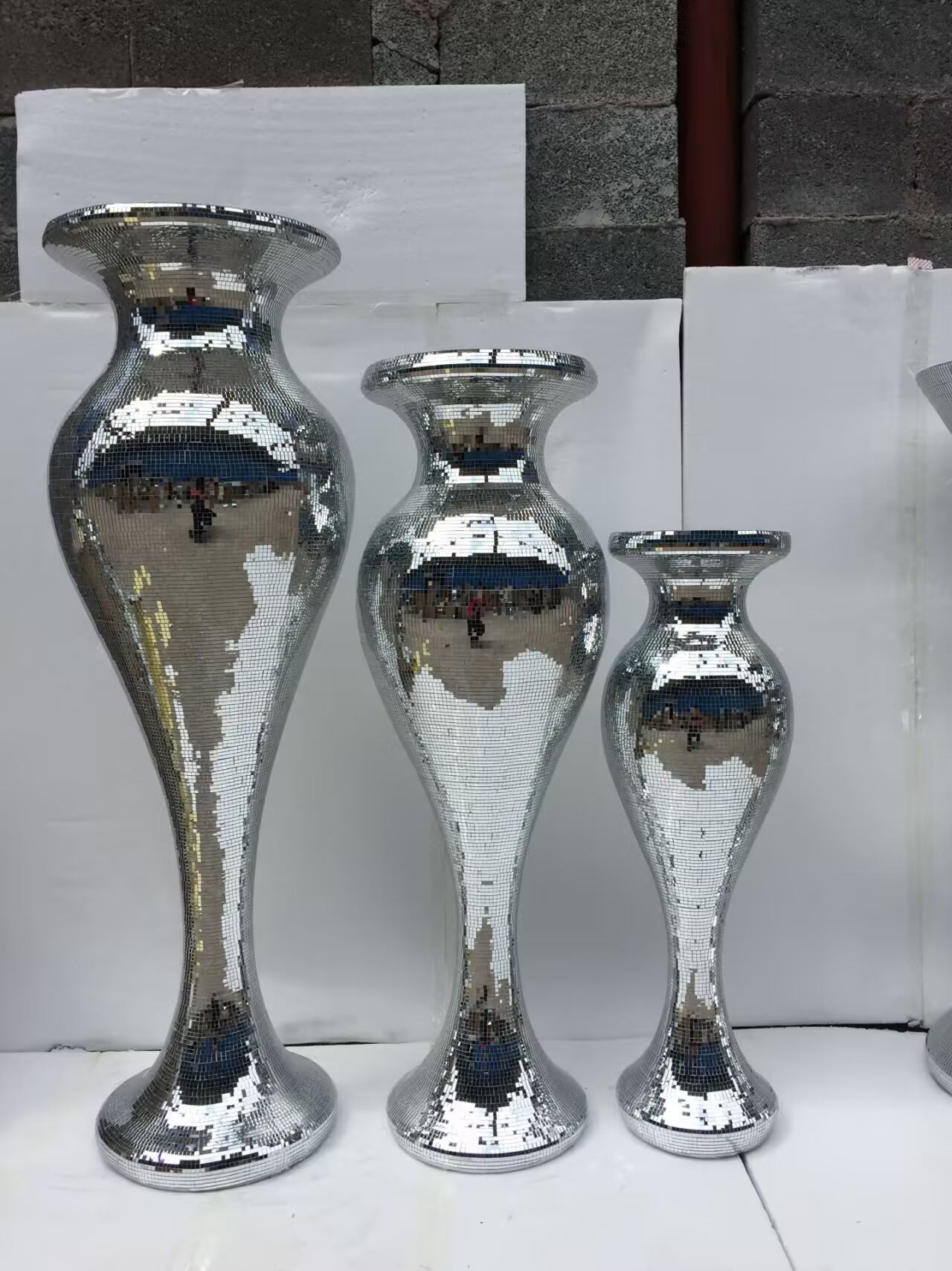 马赛克玻璃花瓶酒店家居用品 水晶玻璃花瓶 贴玻璃工艺品