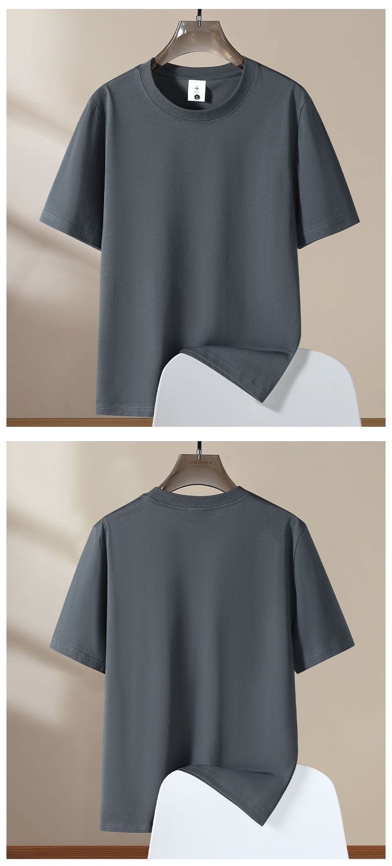 230g/㎡ Men's and women's same style Solona skin-friendly fabric short-sleeved T-shirt, European-sized large-sized advertising shirt, men's casual wear, cultural shirt, advertising shirt, new comfortable and breathable T-shirt detail image 11