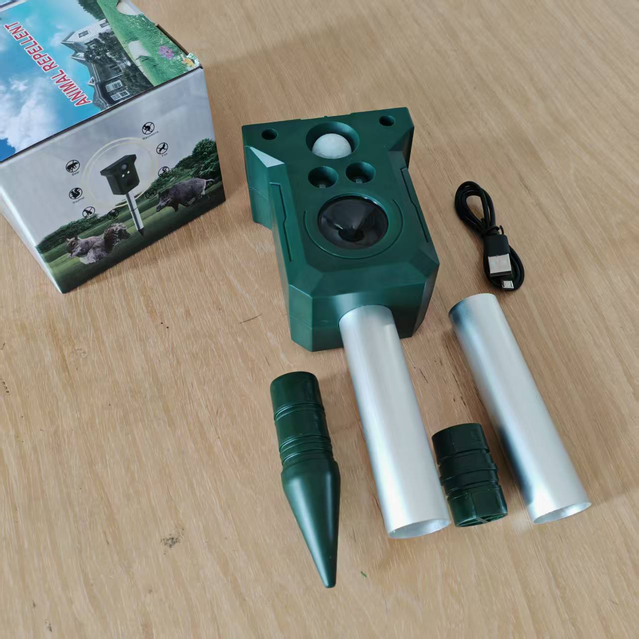 Solar-powered animal repellent