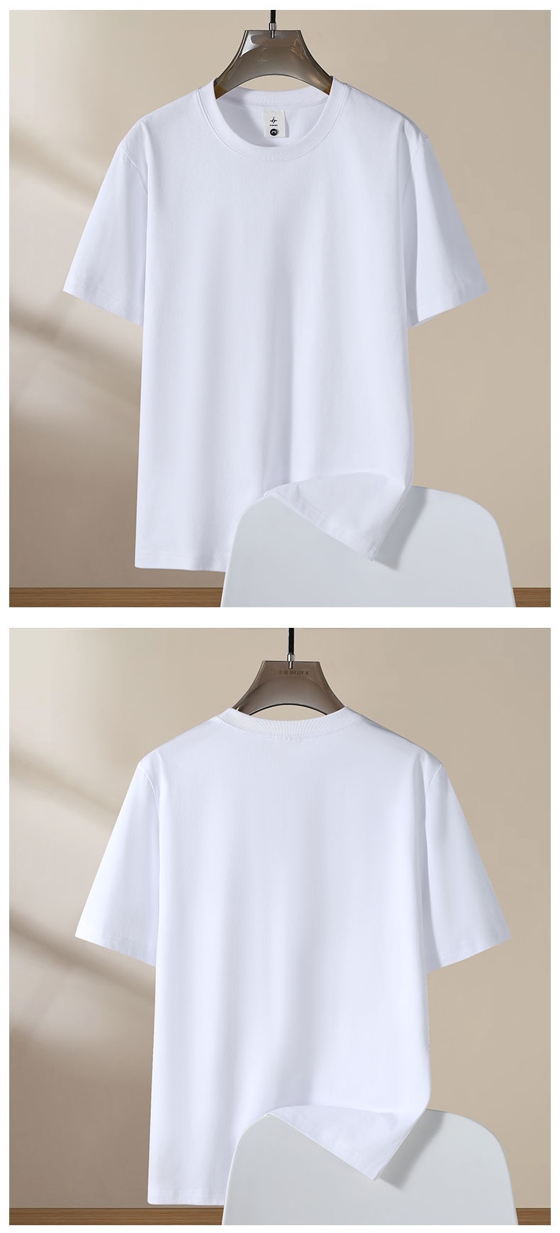 230g/㎡ Men's and women's same style Solona skin-friendly fabric short-sleeved T-shirt, European-sized large-sized advertising shirt, men's casual wear, cultural shirt, advertising shirt, new comfortable and breathable T-shirt detail image 5