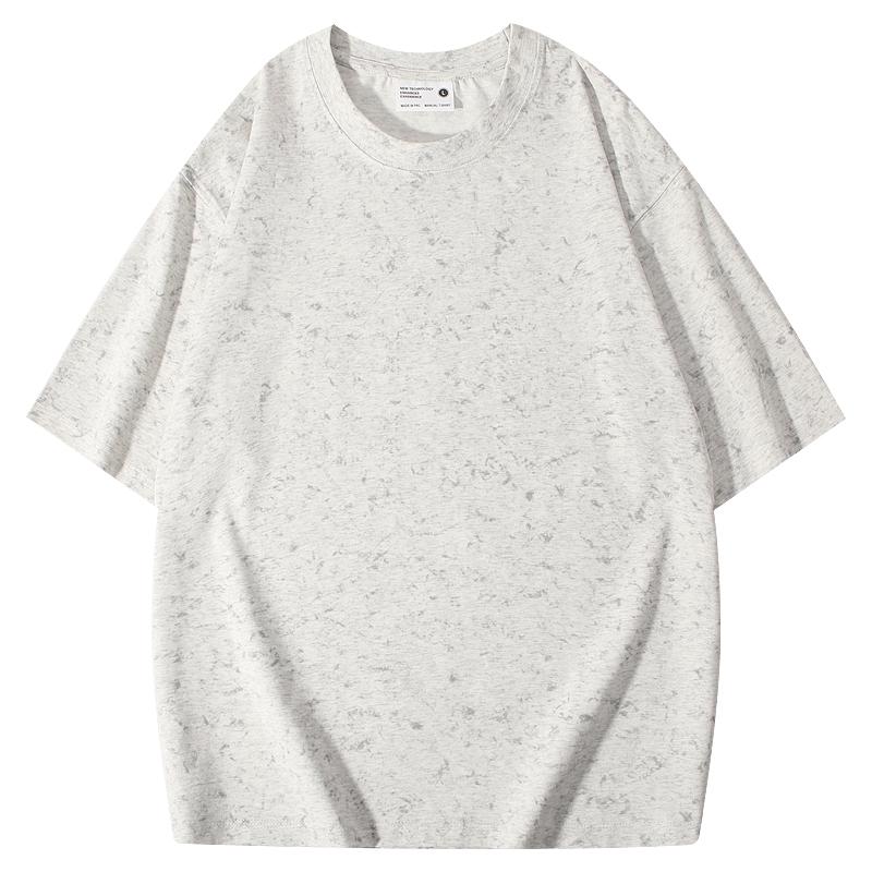 220g/㎡ 40-count double yarn off-the-shoulder style Solonna batik pure cotton T-shirt, men's same style advertising T-shirt, short-sleeved cultural T-shirt, men's casual wear, lightweight, breathable, sweat-absorbent, fashionable and trendy style detail image 6