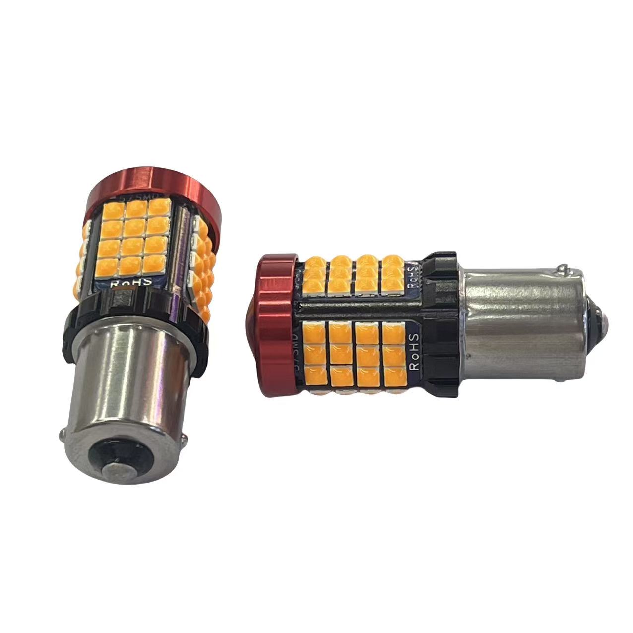 Car LED lights, turn signals, yellow light, fog lights, 57LED high-brightness taillights, 1156 lights Item Picture