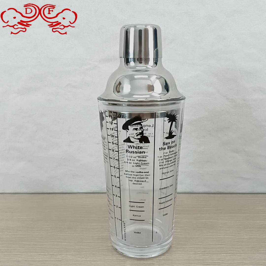DF68282 glass shaker cup Cocktail shaker, a special hand-beaten lemon tea-making tool for milk tea shops, hand-shaken cup DF TRADINGHOUSE Item Picture