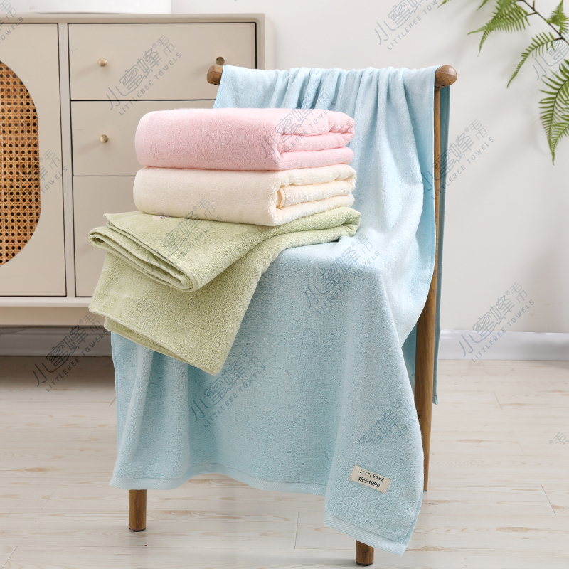 One-piece delivery bamboo fiber face towel with national trend solid color feature edge multi-color small bee bath towel: 002 Application Scenario