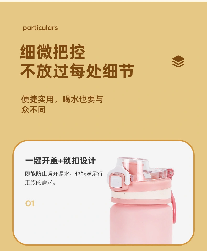 H164-HY-089 gradient color water cup, cross-border high-temperature resistant frosted direct drinking creative portable trendy water cup for men and women detail image 6