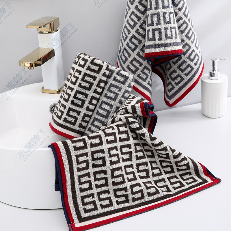 One-piece consignment of checkered pure cotton face towel, 32-strand thread domestic trend couple towel. Item number: 602 Item Picture