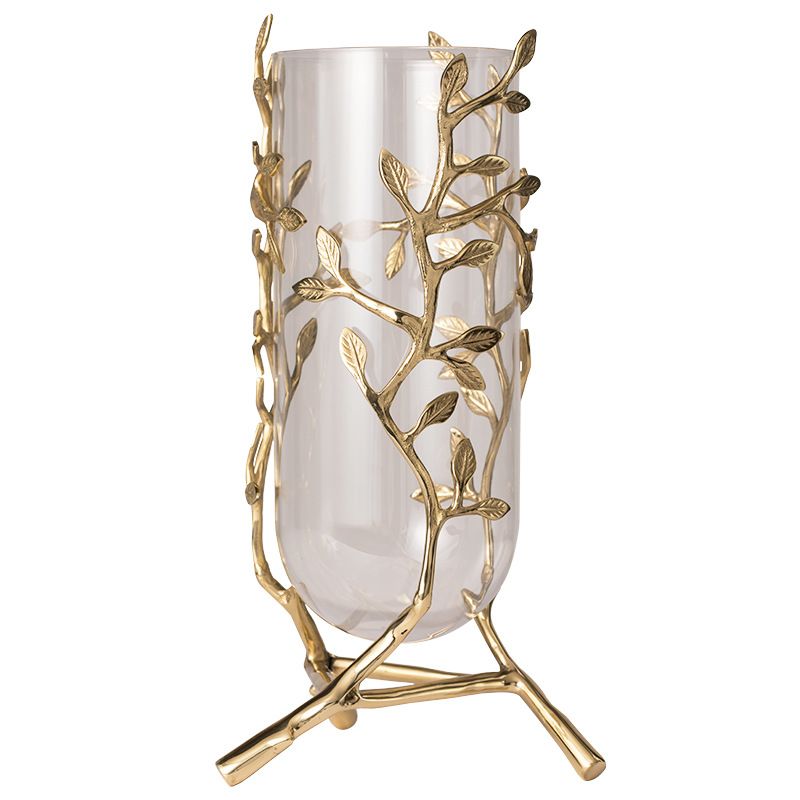 Hollowed-out tree-shaped electroplated golden vase, entrance hall, living room, home decoration, hotel, KTV, club, office decoration