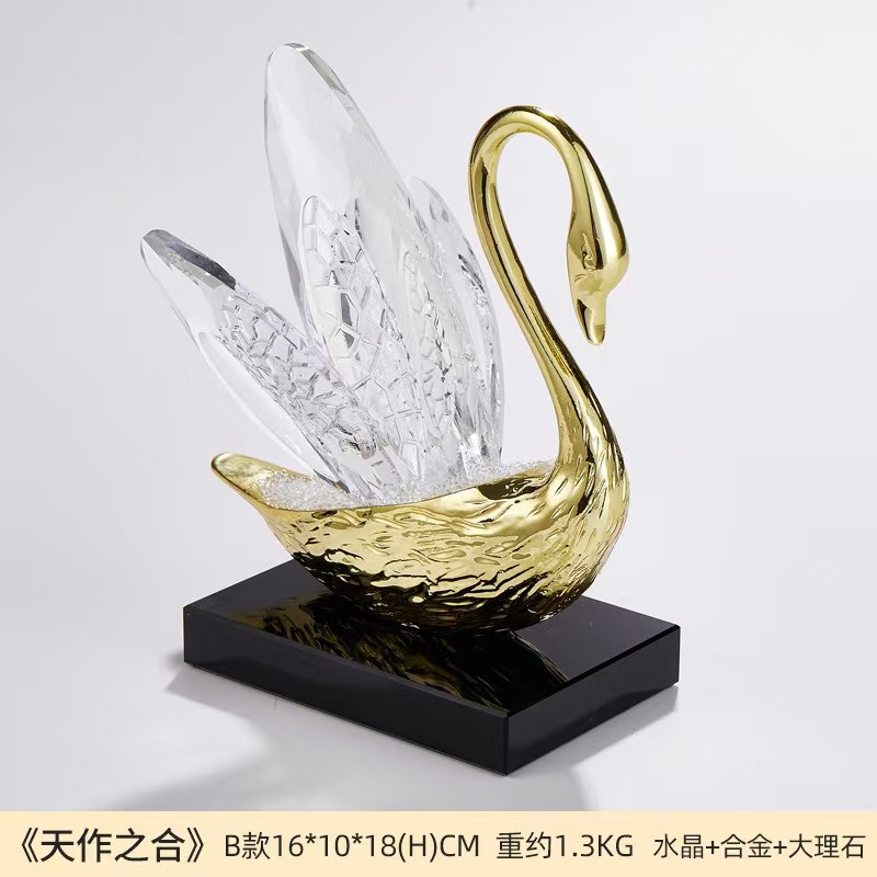 Swan ornaments are a light luxury and high-end decoration for the living room, dining area, and wine cabinet. They are a unique and high-end gift for the newlyweds when moving in or getting married pic 6