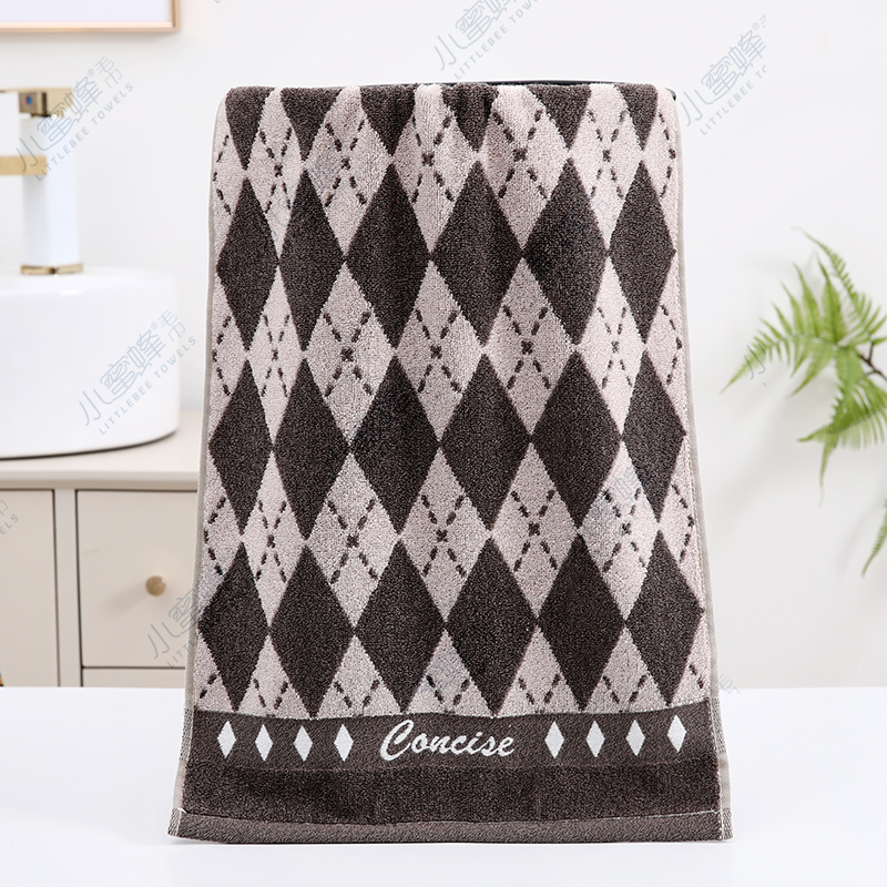 Checkered jacquard towel, soft and absorbent all-cotton couple towel, Little Bee towel. Product number: 702 pic 5