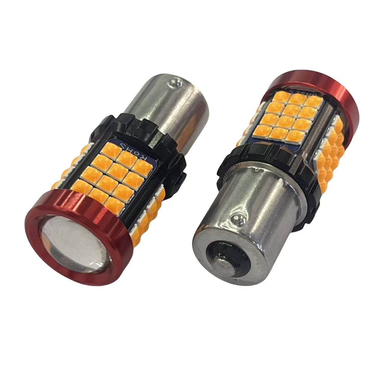 汽车LED灯转向黄光灯雾灯57LED高亮尾灯1156灯