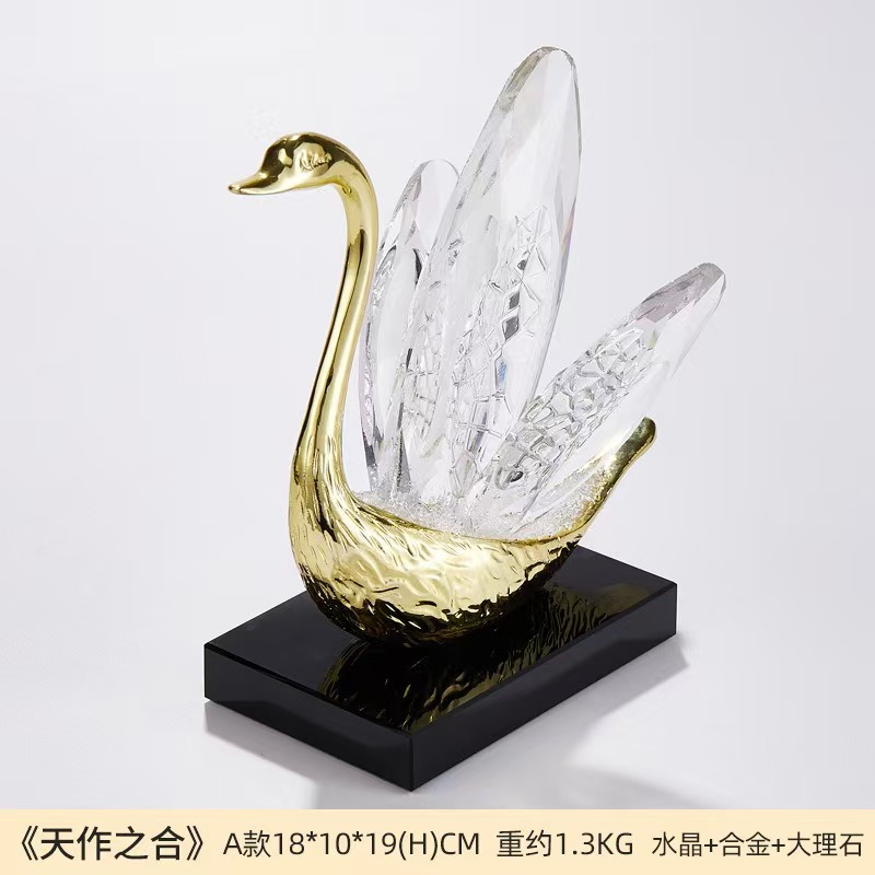 Swan ornaments are a light luxury and high-end decoration for the living room, dining area, and wine cabinet. They are a unique and high-end gift for the newlyweds when moving in or getting married pic 7