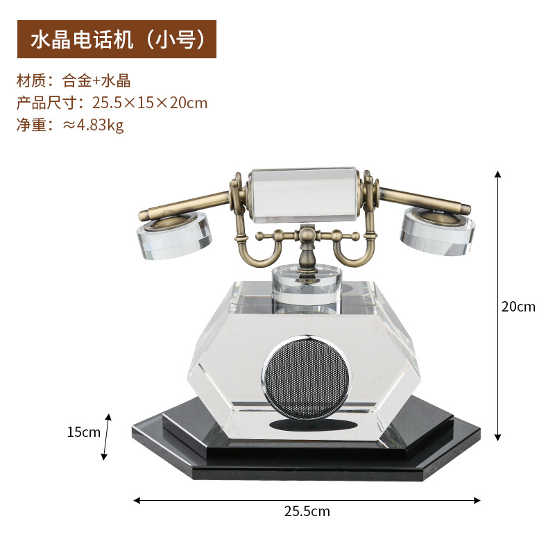 Modern retro crystal telephone ornaments, model room, sales office, sales center, desktop, living room, craft decorations pic 4