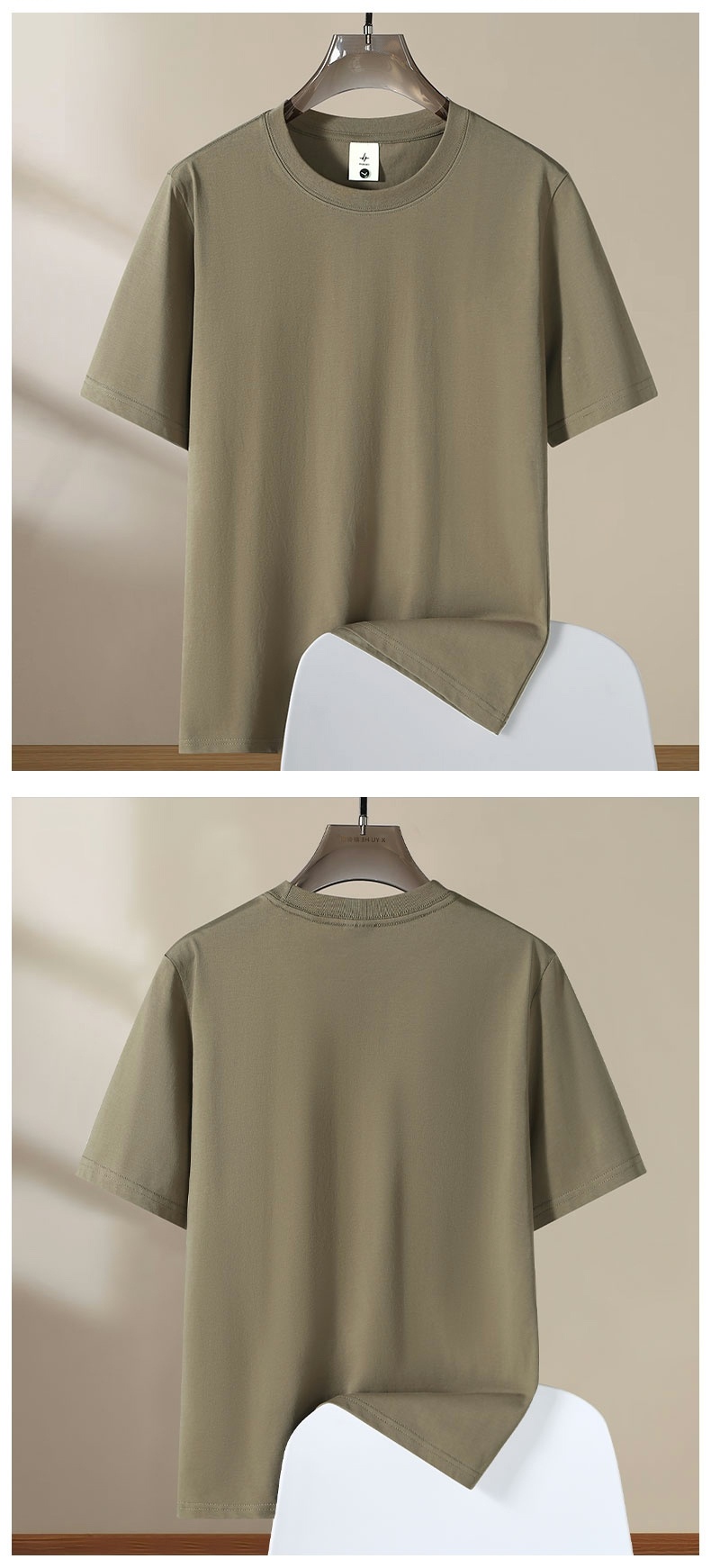 230g/㎡ Men's and women's same style Solona skin-friendly fabric short-sleeved T-shirt, European-sized large-sized advertising shirt, men's casual wear, cultural shirt, advertising shirt, new comfortable and breathable T-shirt detail image 10