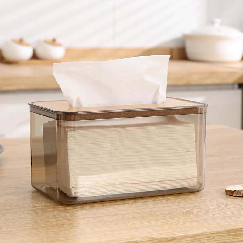Z72-A01-4A composite board cover Nordic simple and creative tissue box, transparent tissue box for home living room coffee table Application Scenario