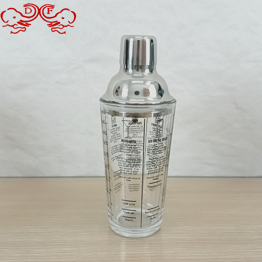 DF68282 glass shaker cup Cocktail shaker, a special hand-beaten lemon tea-making tool for milk tea shops, hand-shaken cup DF TRADINGHOUSE Specification image
