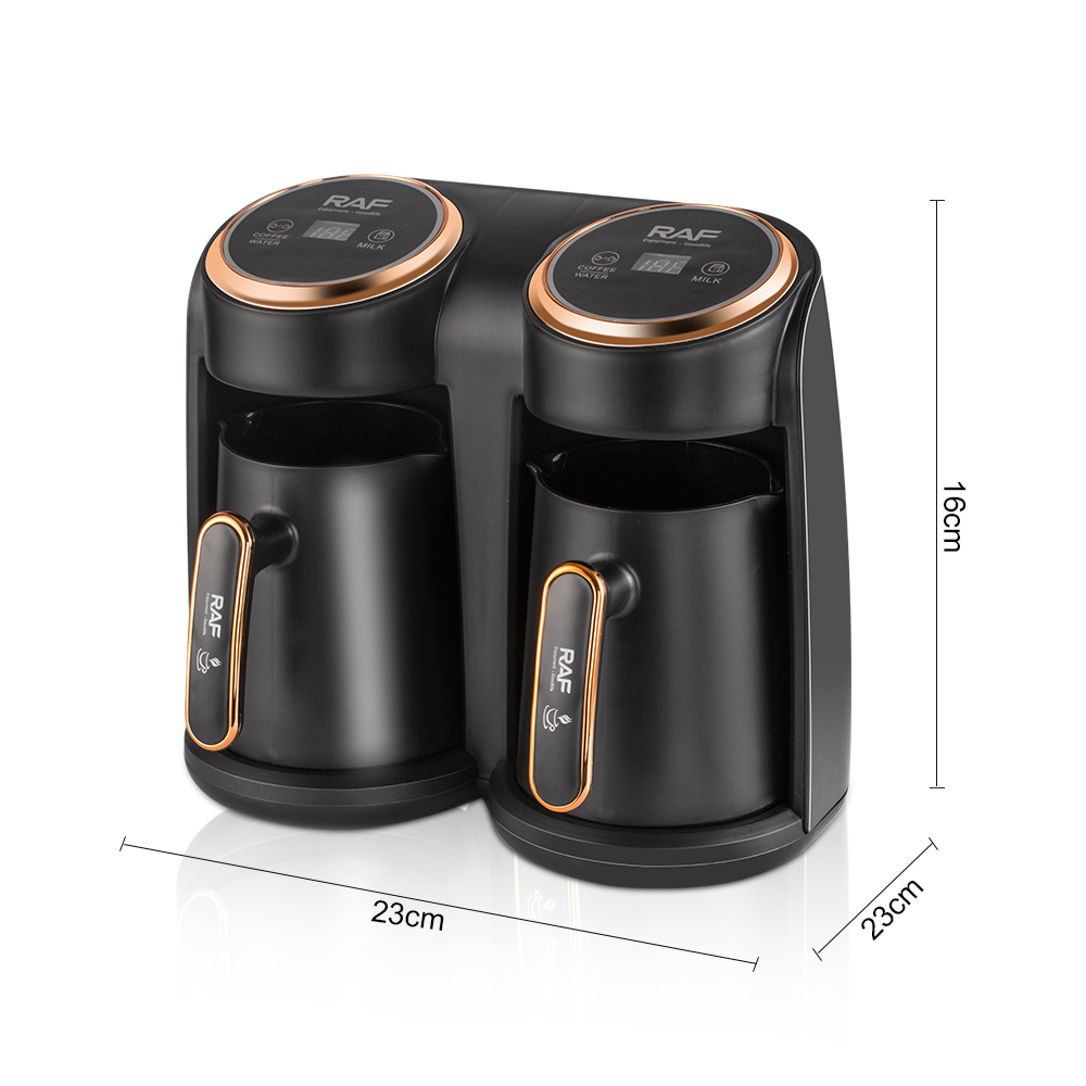 RAF European-style household heated coffee cup, new Turkish coffee pot, portable office coffee and tea brewing double cup Item Picture